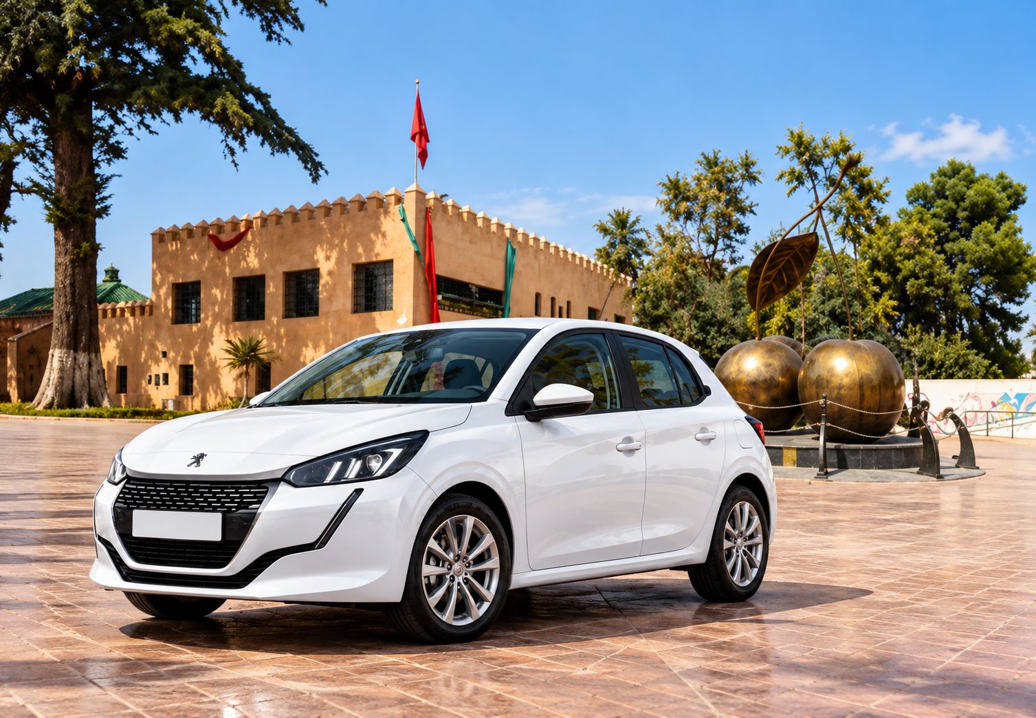 Peugeot-208-at-a-Moroccan-Plaza